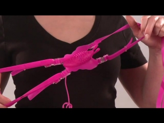 video розовая силиконовая вибробабочка на силиконовых ремешках silicone love rider sex