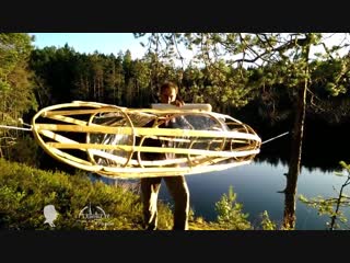 video самодельная прозрачная байдарка из веток и пленки homemade stretch wrap kayak sex