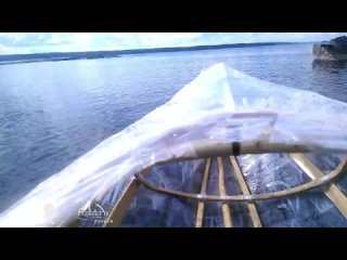 video самодельная прозрачная байдарка из веток и пленки homemade stretch wrap kayak sex