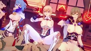 video ganyu гань юй лиза lisa mona мона genshin impact nsfw hentai porn 18 lesbian yuri хентай bdsm порно анимация anime sex