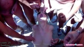 video отсосала на пляже всем кто подходил кончали в рот swallow bukkake glory hole periscope sex