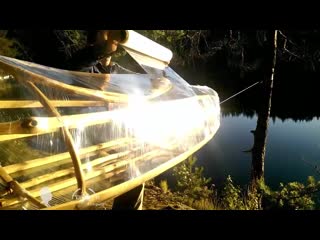 video самодельная прозрачная байдарка из веток и пленки homemade stretch wrap kayak sex