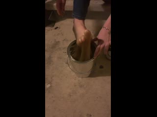 video jessica hand and feet in gallon glue sex