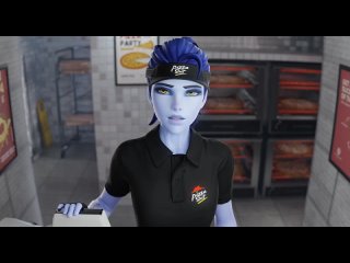 video widow from overwatch has sex in a pizzeria вдова из overwatch занимается сексом в пиццерии порно хентай porno sex