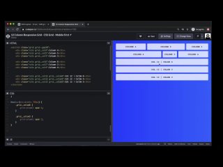 video 12 column grid with css grid mobile first responsive breakpoints sex
