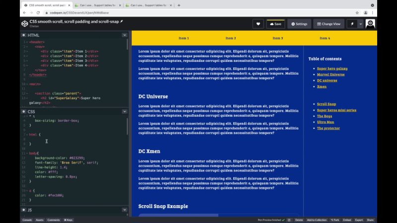 video css smooth scrolling scroll padding and scroll snap sex