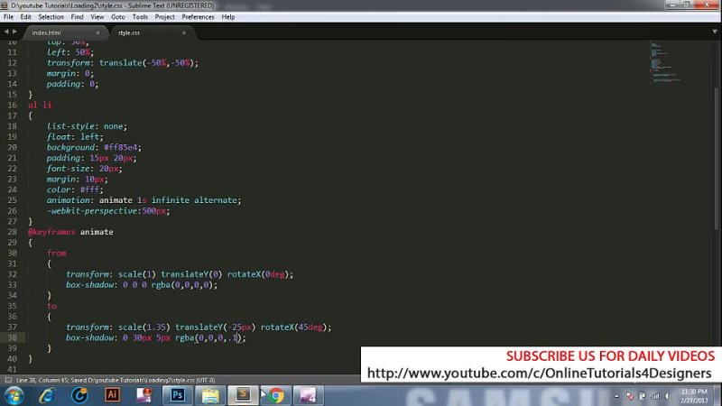 video css loading animation floating text loading effect sex