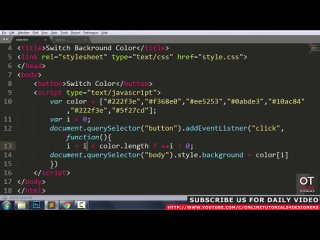 video change background color on click html css and javascript sex