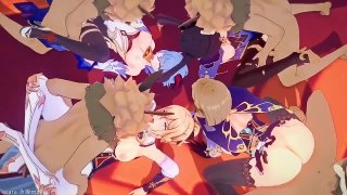 video mona x ganyu x jean x lisa мона x гань юй x джин x лиза genshin impactmmd r18 sex