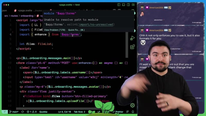 video past i setup eslint prettier airbnb config and commit hooks in sveltekit listd devlog 2023 02 03 sex