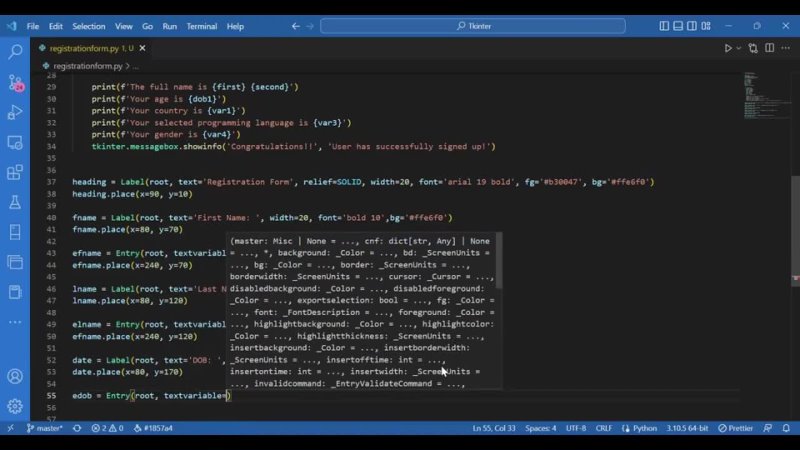 video registration form gui with tkinter and sqlite3 tkinter gui with sqlite backend sex