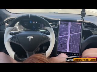 video sexy big tits red head zoey luna fucks in car tesla autopilot pornhubcom720 sex