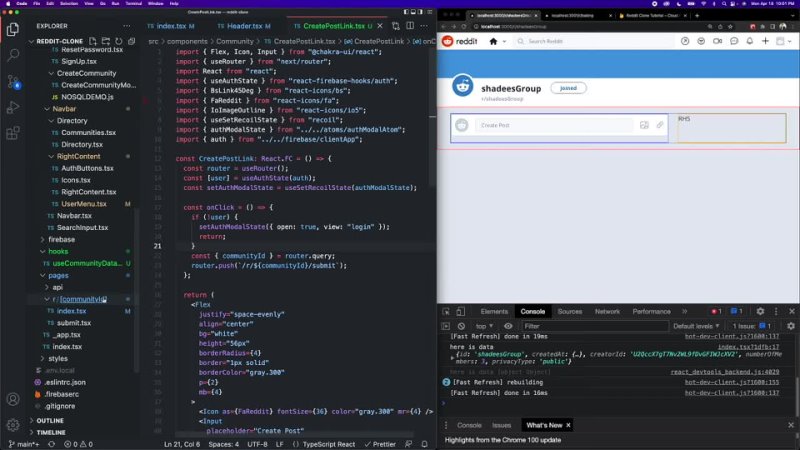 video code a reddit clone with react next js firebase v9 chakra ui full course sex