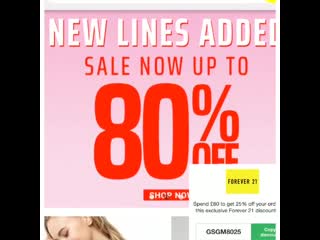 video дополнительный код 25 forever21 подписывайтесь на наши обновления промокоды акции ваучеры www ukayshopping com д sex