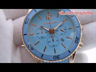 video наручные часы michael kors золото голубые без камней sex