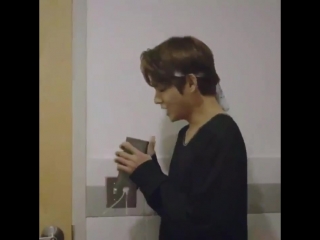 video taehyung really started singing opera in the bathroom hes so extra but his deep voice is sex