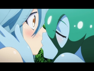 video monster musume papi x suu kiss yuri lesbian scene повседневная жизнь с девушками монстрами sex