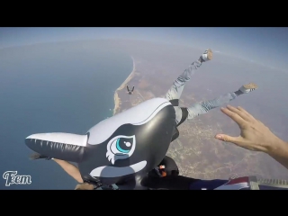 video hard premature parachute opening porn dive with inflatable whale sex