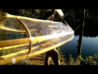 video самодельная прозрачная байдарка из веток и пленки homemade stretch wrap kayak sex