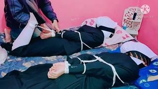 video hijab double gag sex